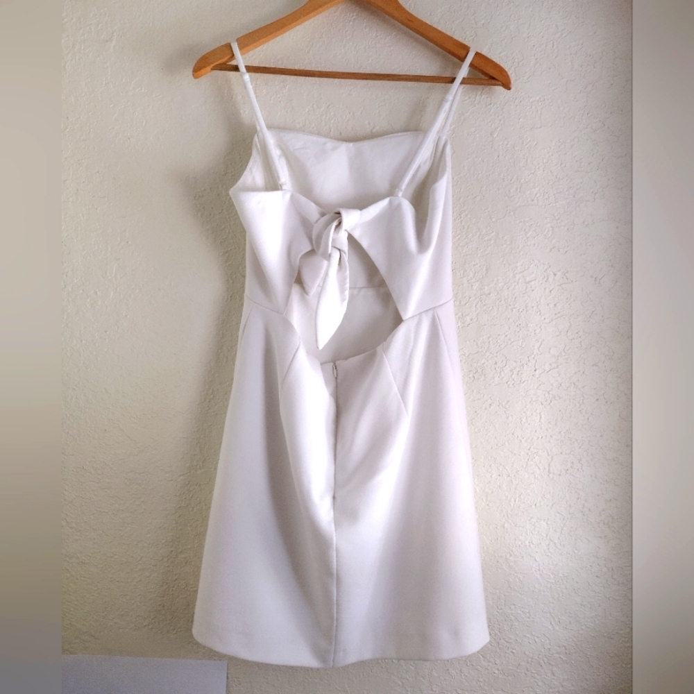 French Connection White Summer Dress With Tie Back - Picture 5 of 6